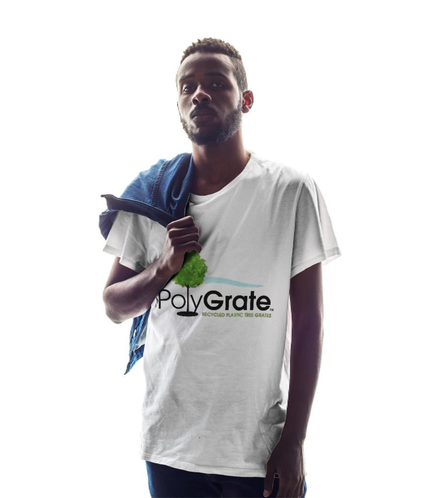 PolyGrate Recycled Plastic Tree Grates Green Foliage Blue Wave T-Shirt