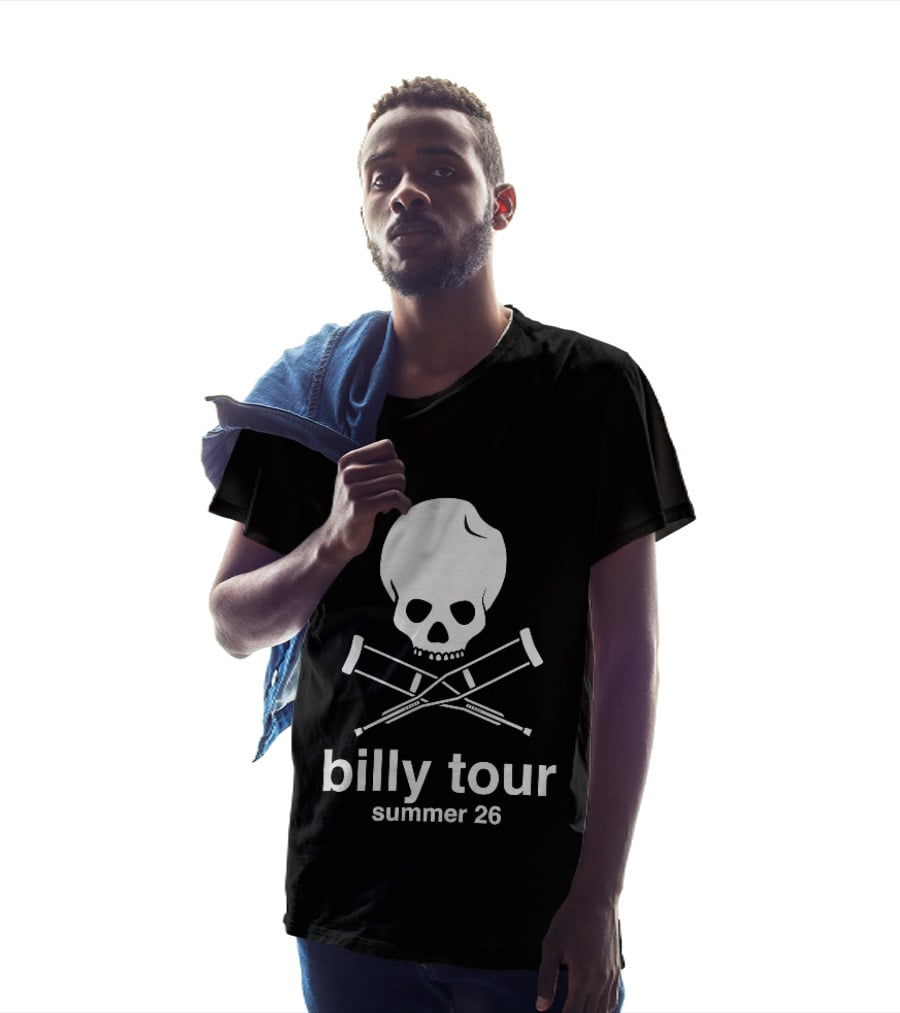 Billy Tour Summer 26 Skull And Crossed Crutches T-Shirt