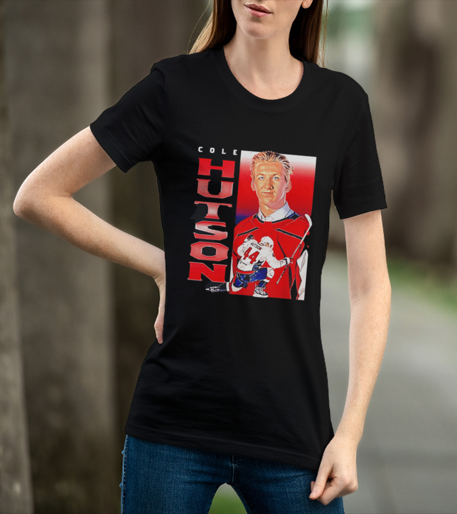 Cole Hutson Washington Capitals Vertical NHL Hockey 44 T-Shirt