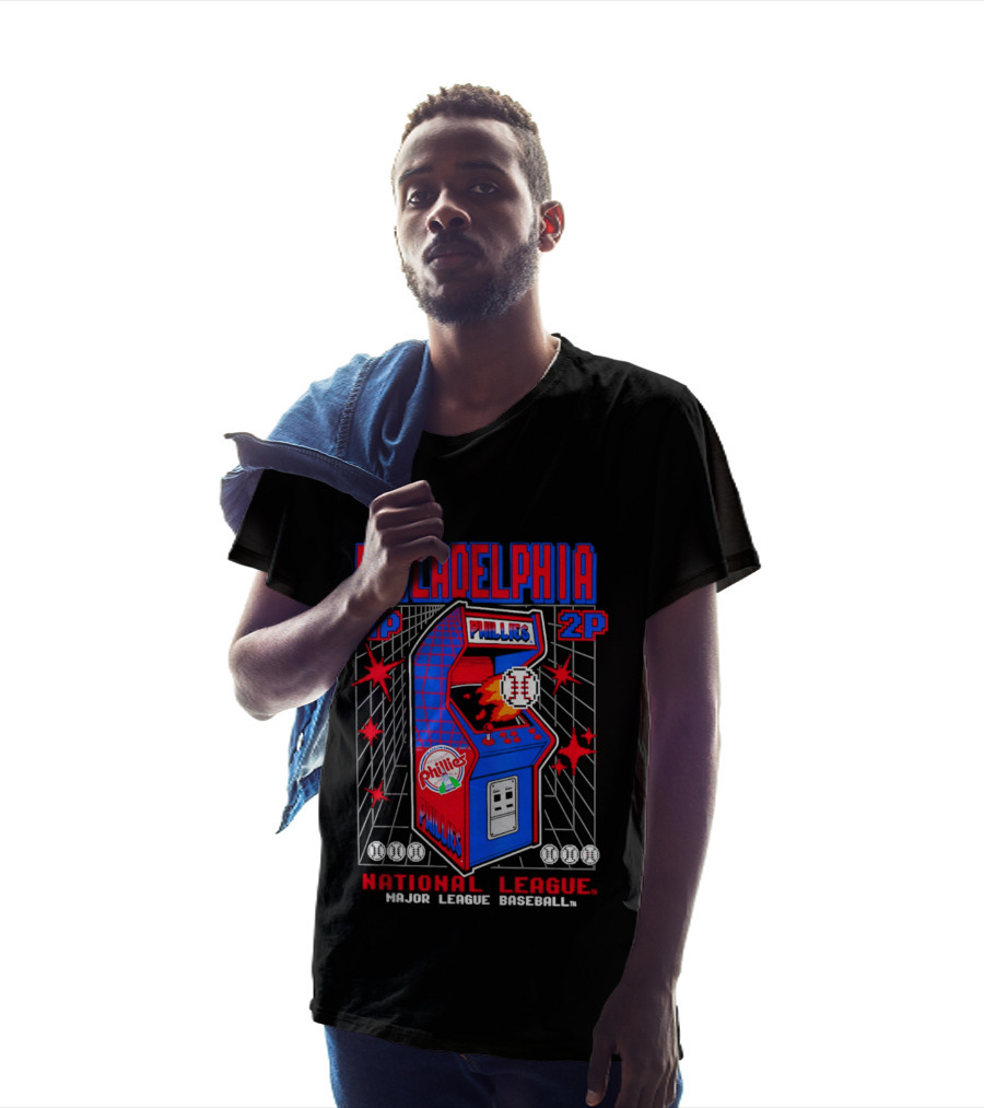 Philadelphia Phillies 1P 2P National League Major League Baseball Arcade T-Shirt