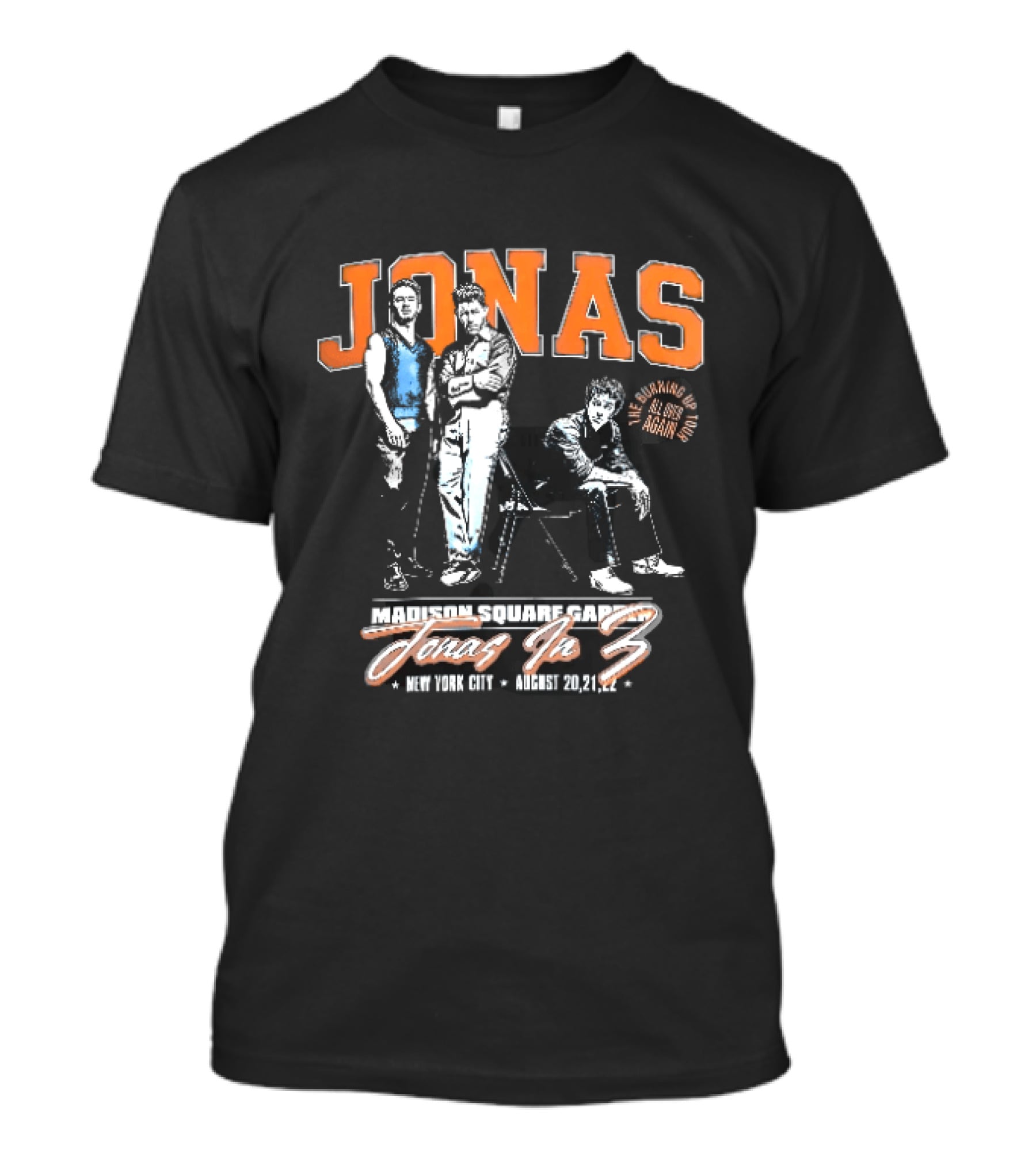 Jonas The Burning Up All Over Again Tour Madison Square Garden Jonas In 3 New York City August 20 21 T-Shirt