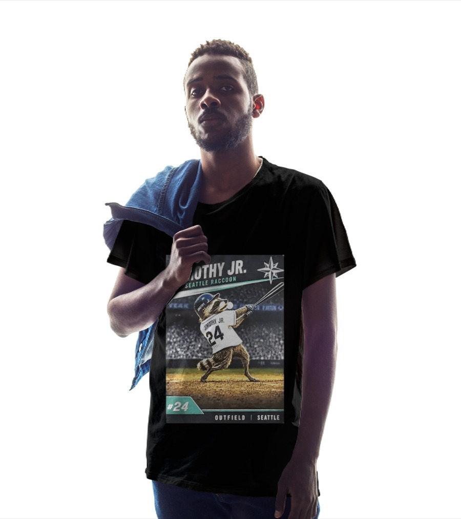 Ken Jimothy Jr The Seattle Raccoon Outfield Seattle Mariners #24 T-Shirt