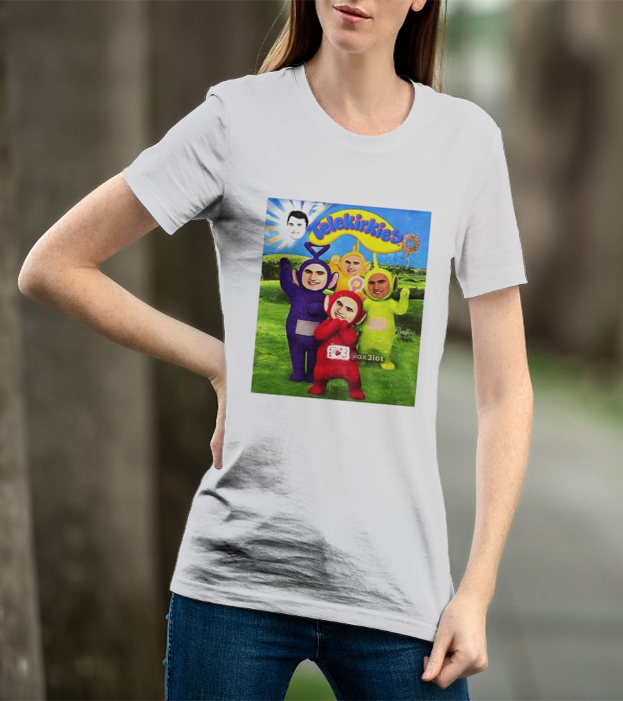 Charlie Kirk Telekirkies Meme Teletubbies Parody Face Swap T-Shirt