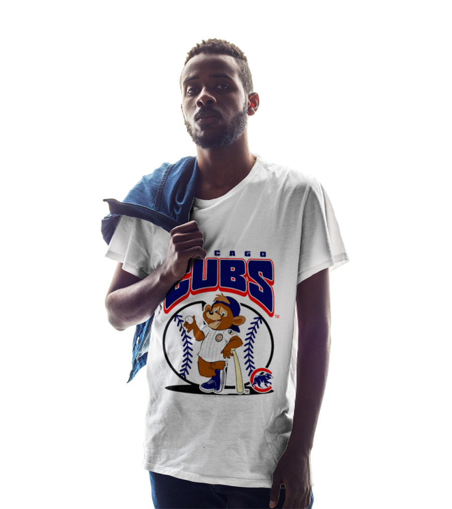 Chicago Cubs MLB 2026 Mania Bear Character Baseball Bat T-Shirt