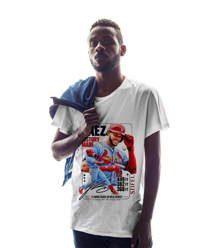Joshua Baez St. Louis Cardinals Historic MLB Debut 3 Home Runs Wrigley Field T-Shirt