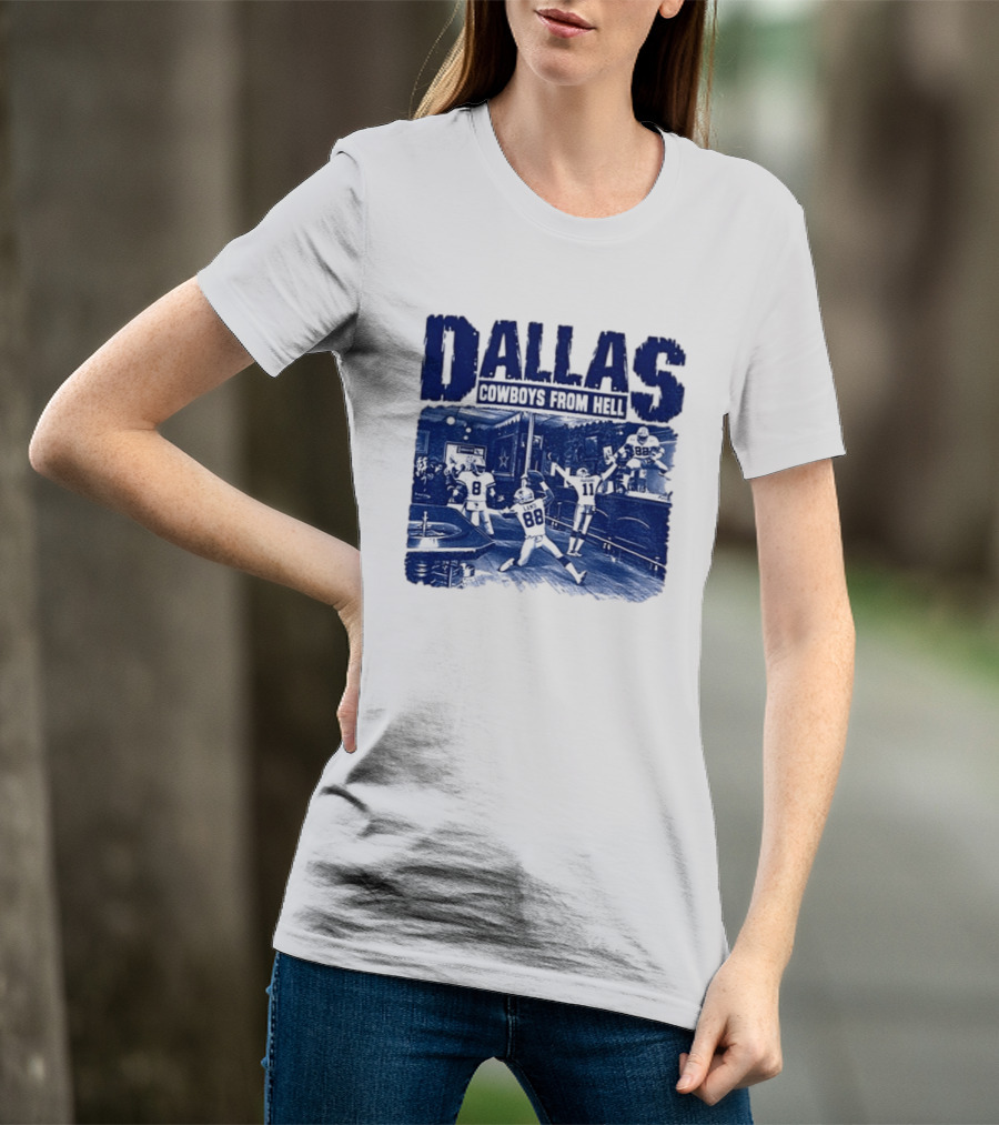 Dallas Cowboys From Hell Football Bar Scene T-Shirt