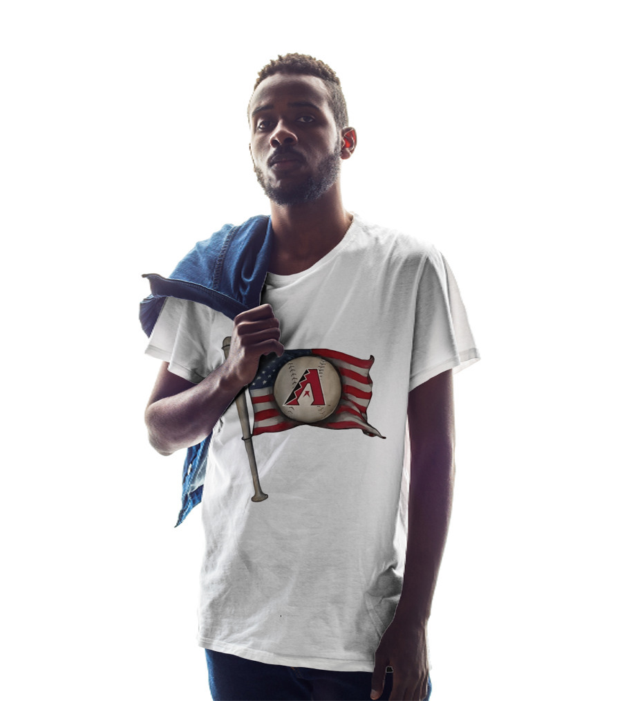 Arizona Diamondbacks American Flag Baseball Bat T-Shirt