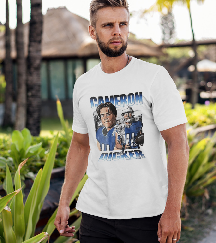 Cameron Dicker Football Palm Trees Player Portraits Kicking Bootleg T-Shirt