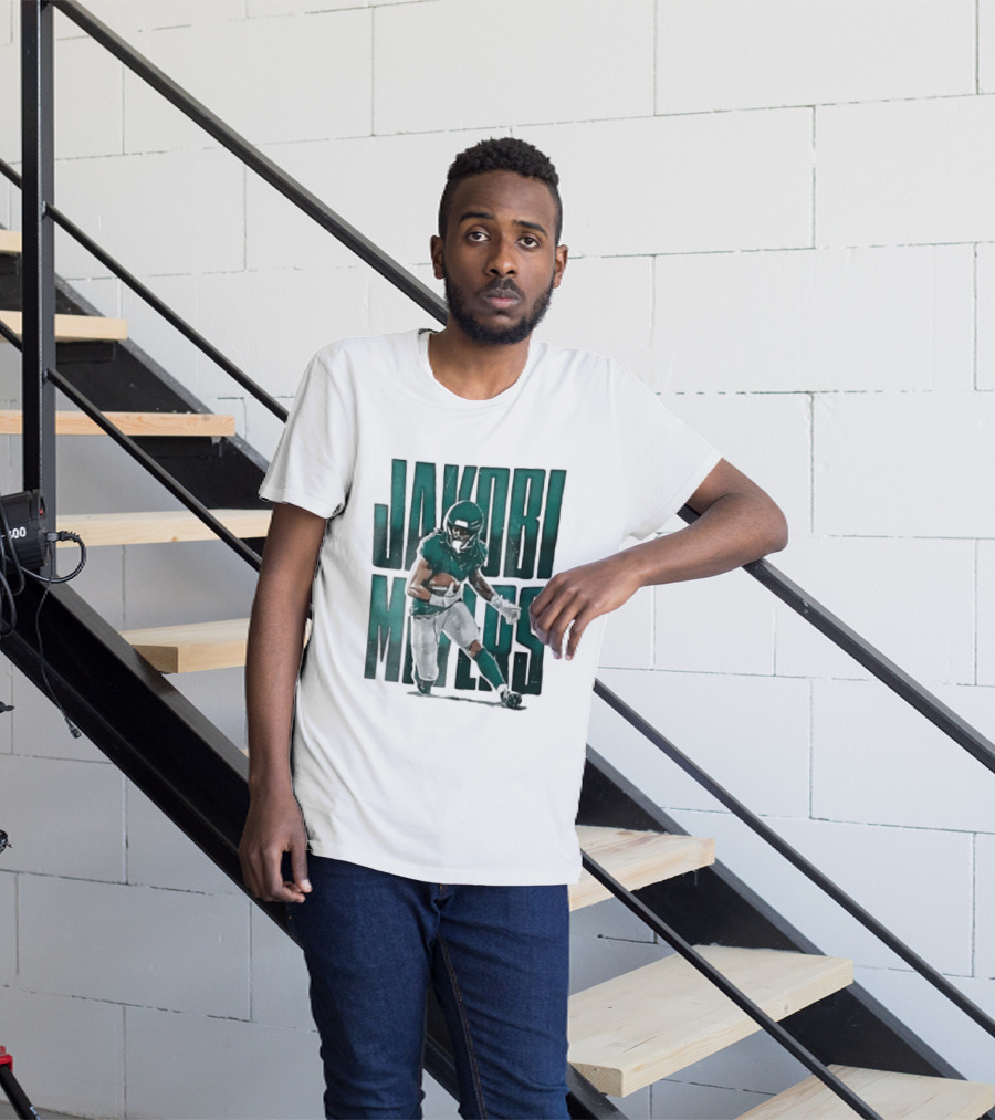 Jakobi Meyers Football Player Carrying Ball Distressed T-Shirt