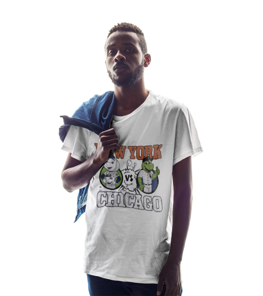 New York Vs Chicago Mets White Sox Mascots Faceoff T-Shirt
