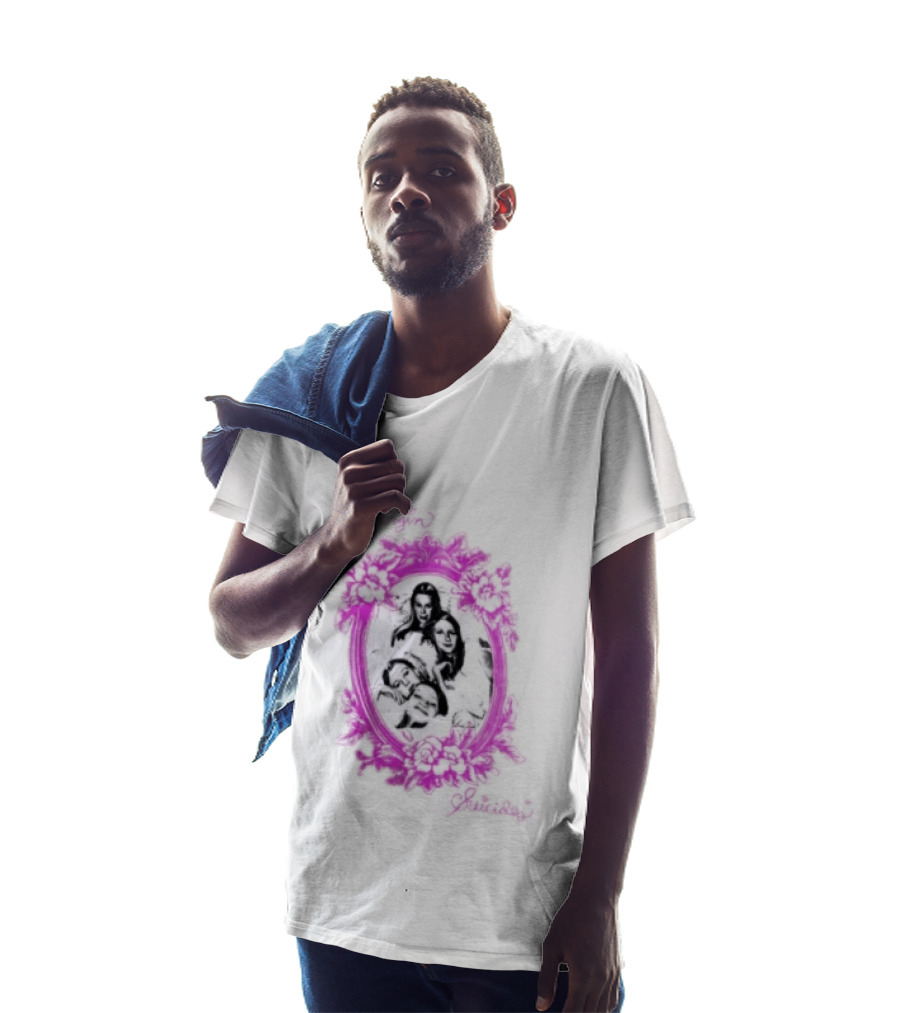 The Virgin Suicides Girls Pink Floral Oval Frame T-Shirt