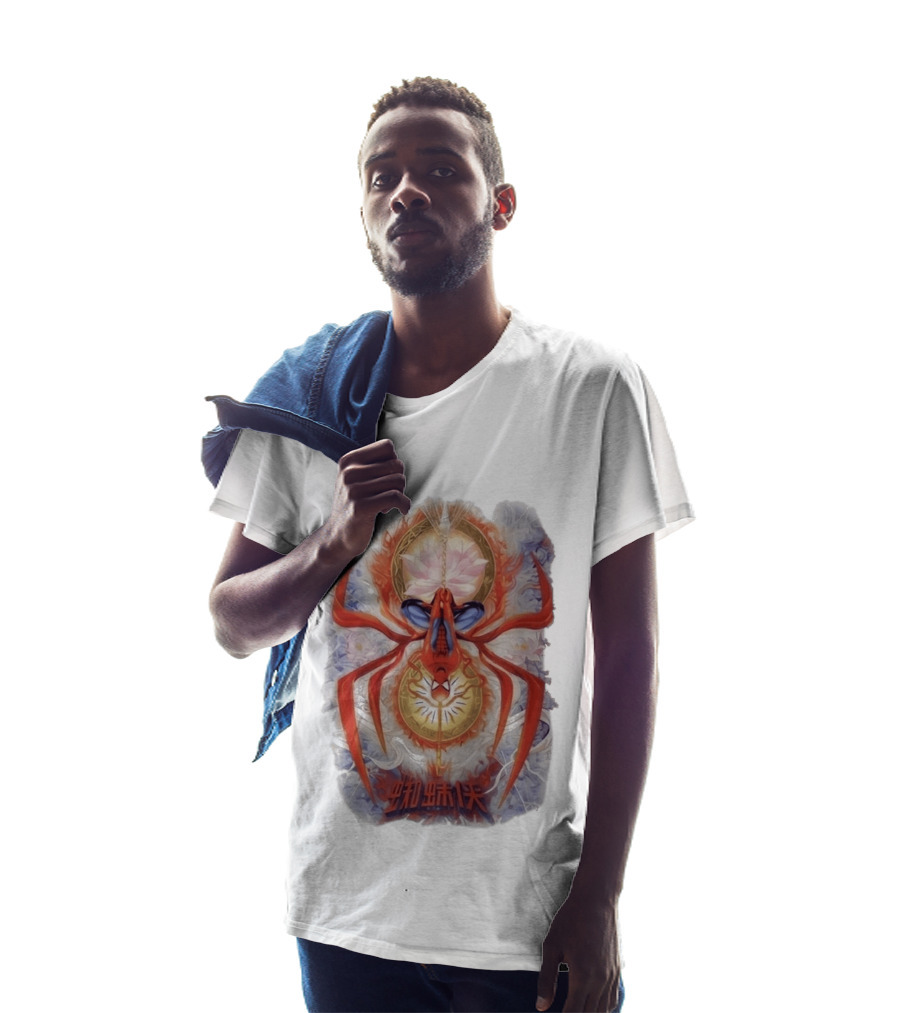 Spider Man Lotus Symbol Chinese Text Tom Holland Zendaya Reveal T-Shirt