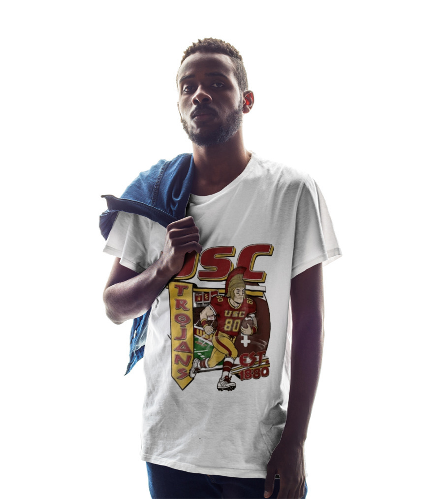 USC Trojans Football Player Cartoon Scoreboard Est 1880 T-Shirt