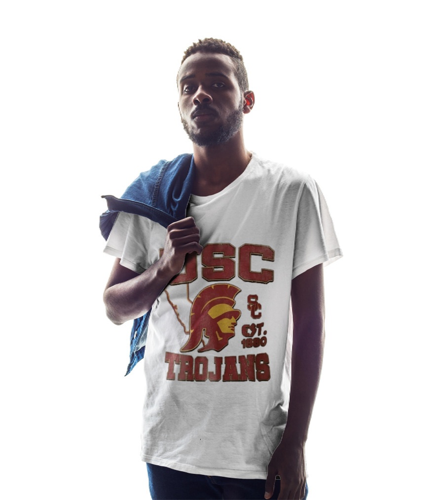 USC Trojans Est 1880 Helmet California State Map Sign T-Shirt
