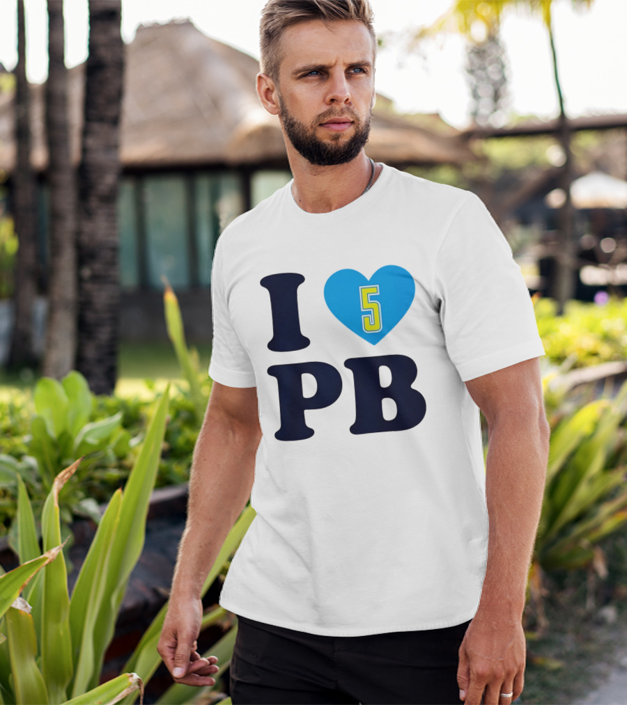 I Love PB Heart 5 Blue And Yellow T-Shirt