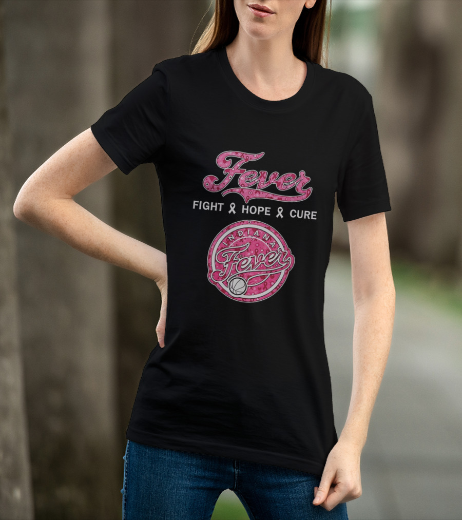 Indiana Fever Fight Hope Cure Breast Cancer Awareness Ribbon Fever 2026 T-Shirt