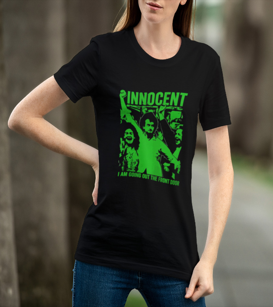 Innocent I Am Going Out The Front Door Retro Style People In Motion T-Shirt