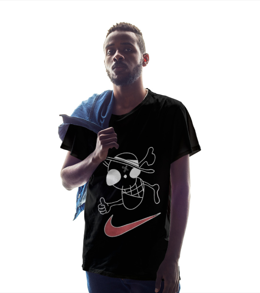 Pirate Straw Hat Skull Thumbs Up Nike T-Shirt