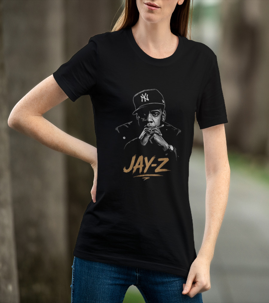 Jay Z Hip Hop Artist Featuring New York Yankees Cap T-Shirt
