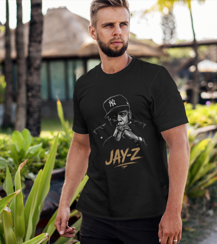 Jay Z Hip Hop Artist Featuring New York Yankees Cap T-Shirt