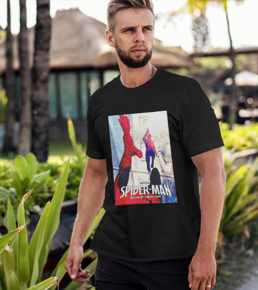 Marvel Spider Man Brand New Day High Five Scene T-Shirt