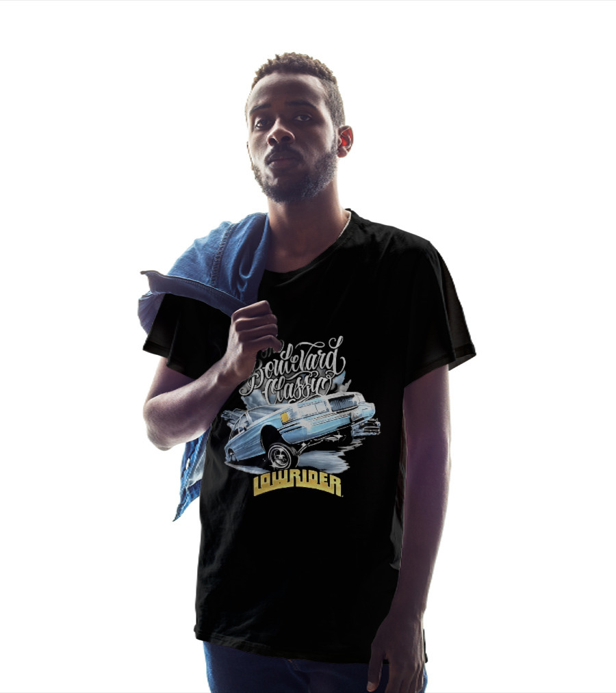 The Boulevard Classic Lowrider Lowrider Light Blue Bouncing Car Smoke T-Shirt