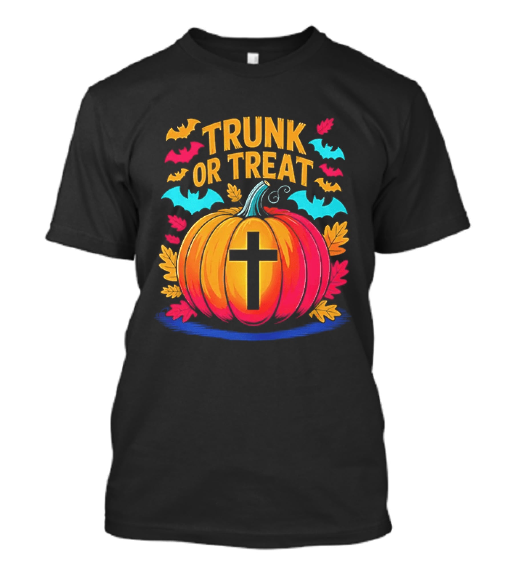 Trunk Or Treat Christian Pumpkin Cross Halloween T-Shirt