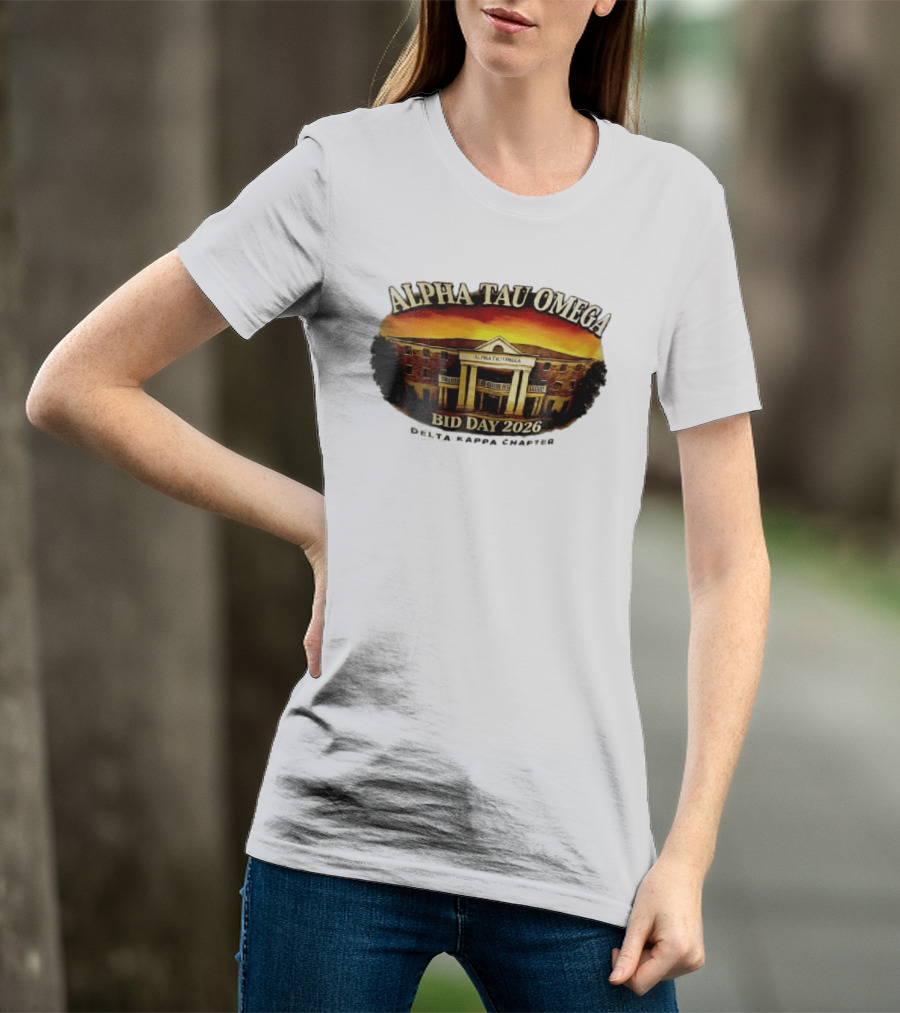 Alpha Tau Omega Fraternity Bid Day 2026 Delta Kappa Chapter House Sunset Sky T-Shirt