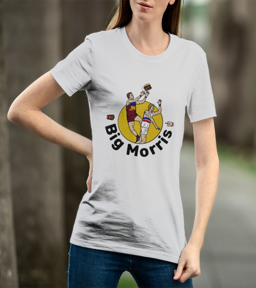 Big Morris Brisbane Lions AFL Australian Rules Football Player Burger Jump T-Shirt