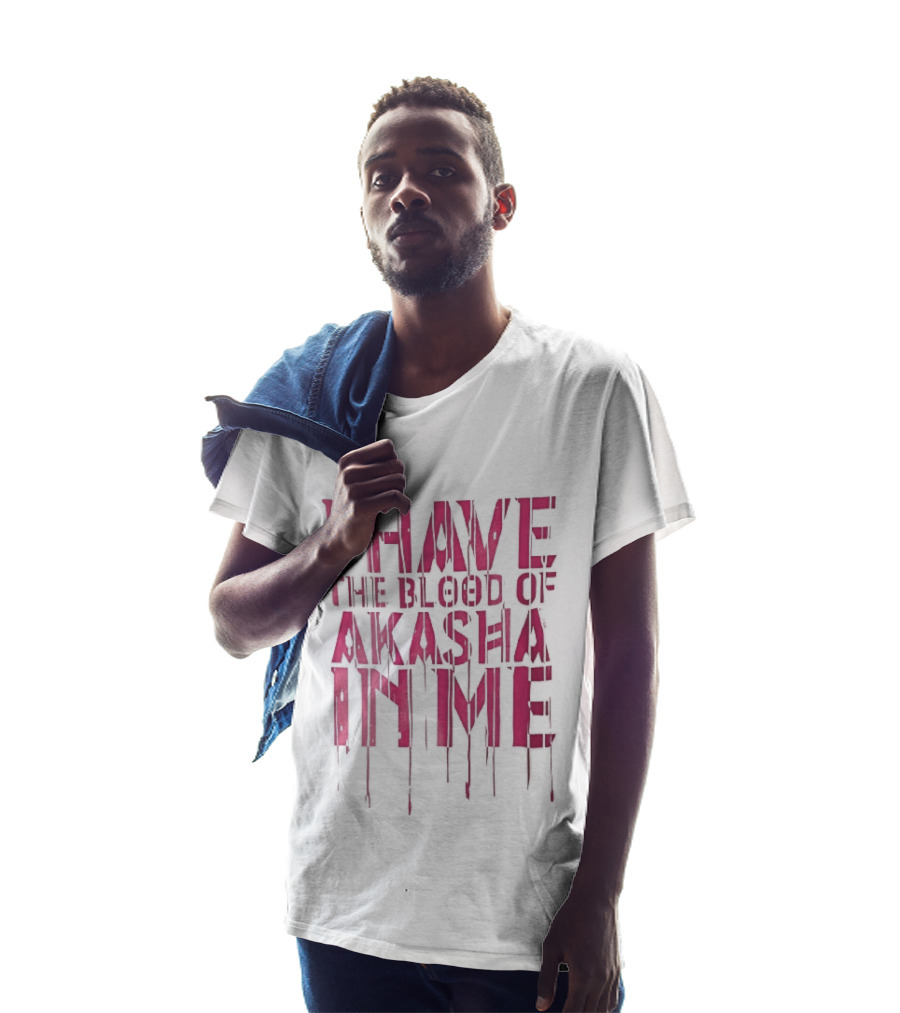 I Have The Blood Of Akasha In Me Pink Dripping Red Drops T-Shirt