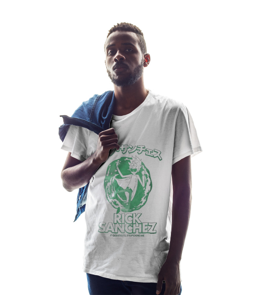 Rick Sanchez Jumping Green Portal Here I Go Rickity Rickity Wrecked Son T-Shirt