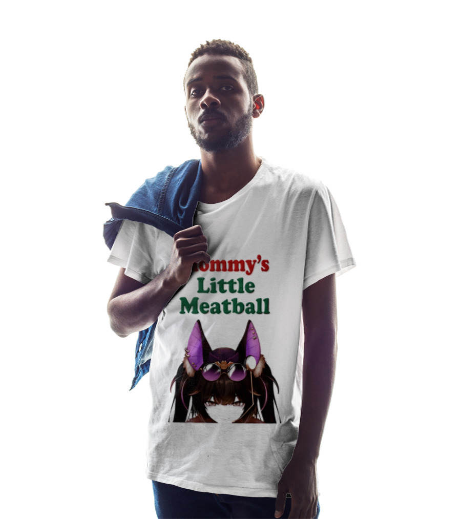 Mommy's Little Meatball Bat Vtuber Black Wings Purple Ears Playful T-Shirt