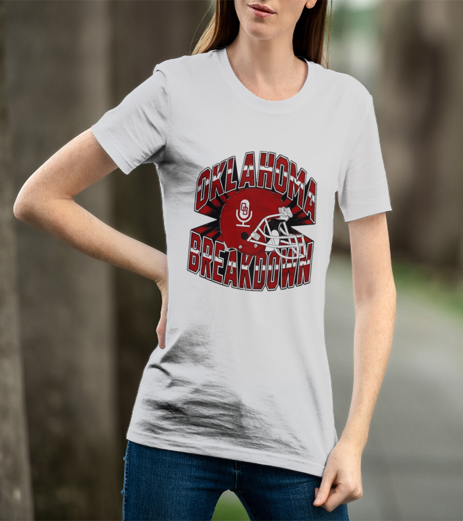 Oklahoma Breakdown Football Helmet OB Podcast T-Shirt