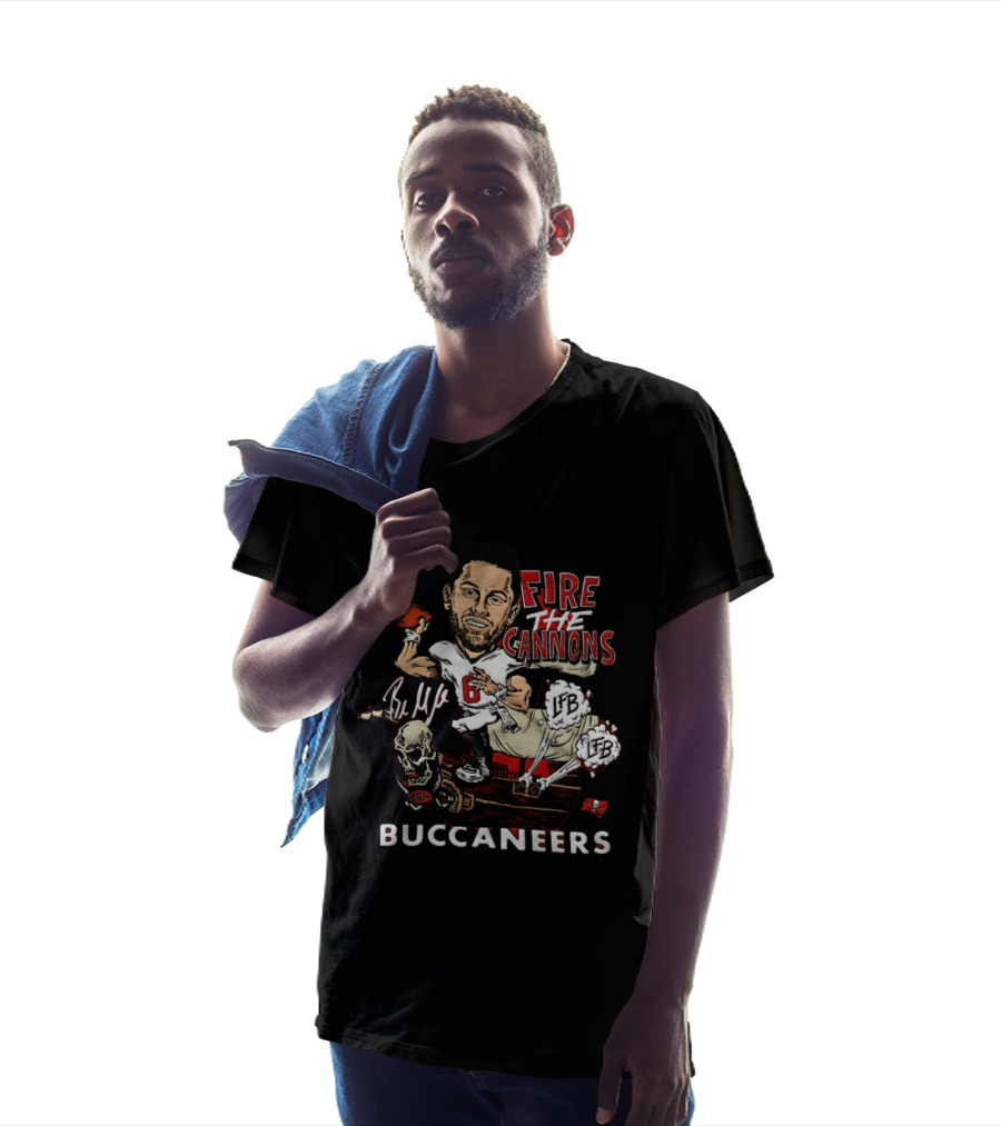 Baker Mayfield Tampa Bay Buccaneers Fire The Cannons LFB Skull Football Caricature T-Shirt