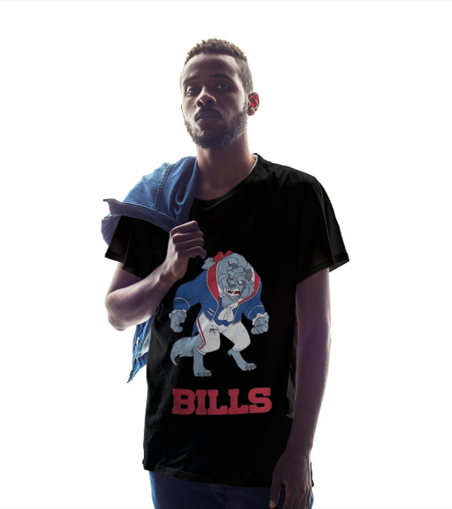 Buffalo Bills Distressed Cartoon Beast Snarling BILLS T-Shirt