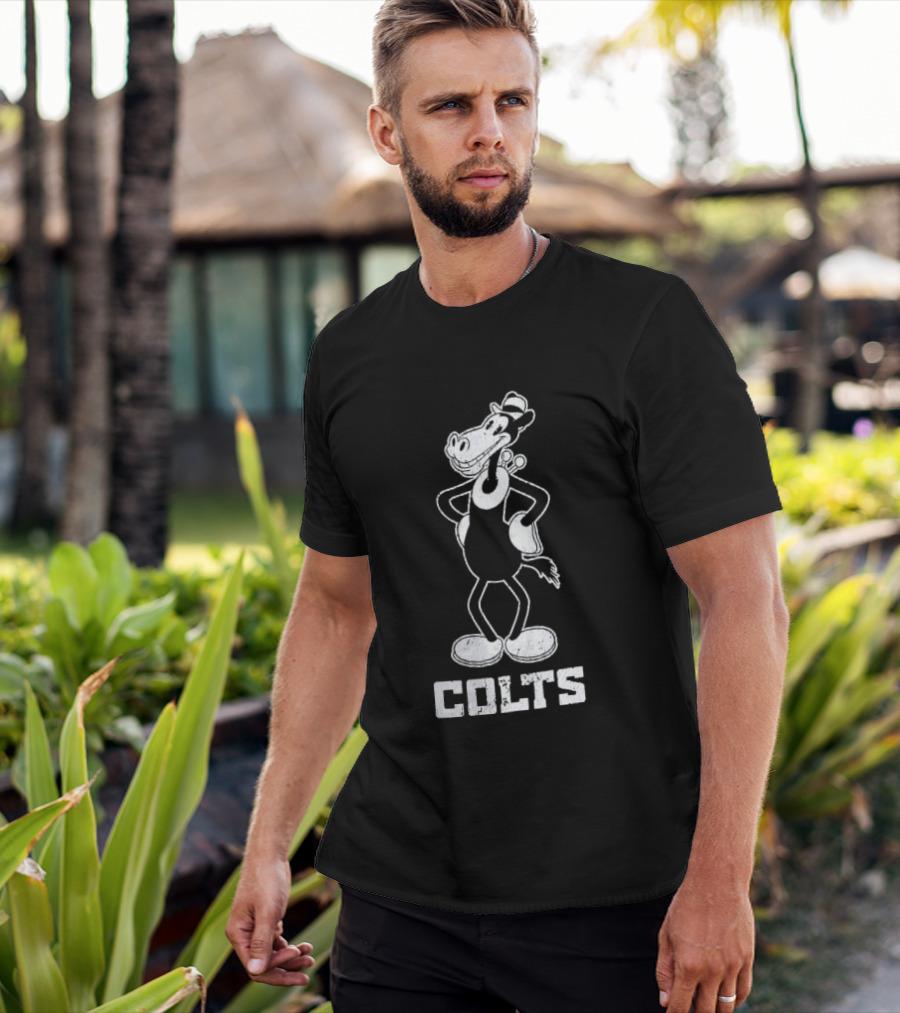 Indianapolis Colts Cartoon Horse With Hat T-Shirt