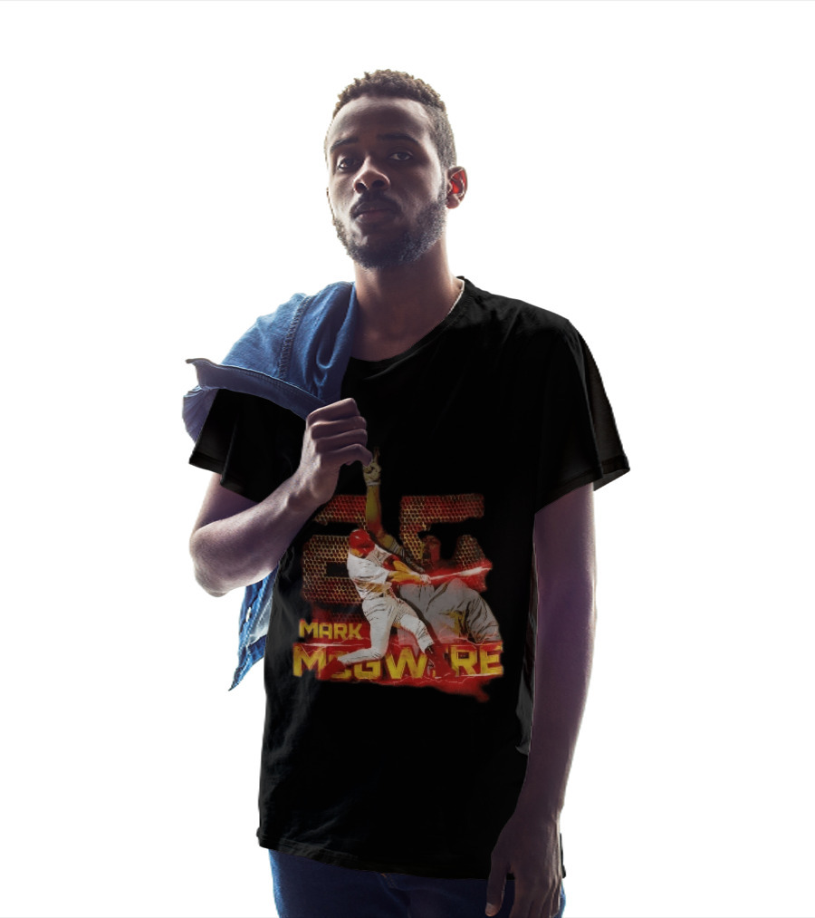 Mark McGwire Baseball Dynamic Red Lightning Swing T-Shirt