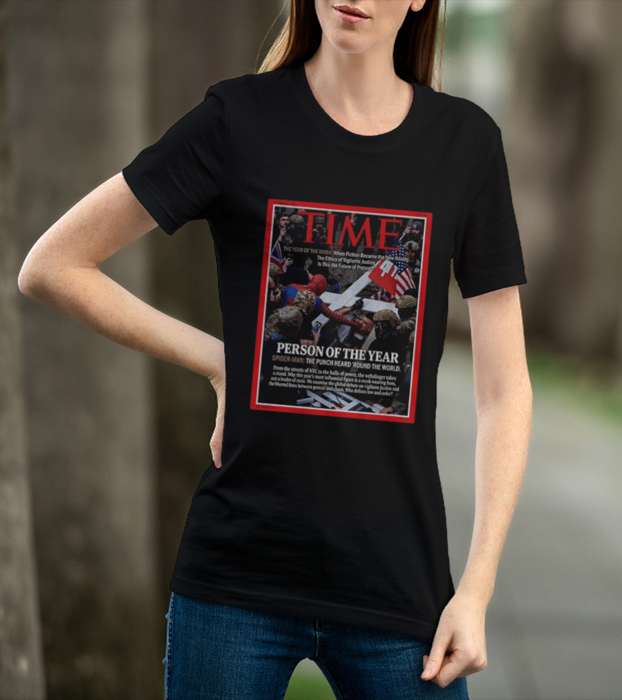 TIME Spider Man Person Of The Year Punch Heard Round The World Cover T-Shirt