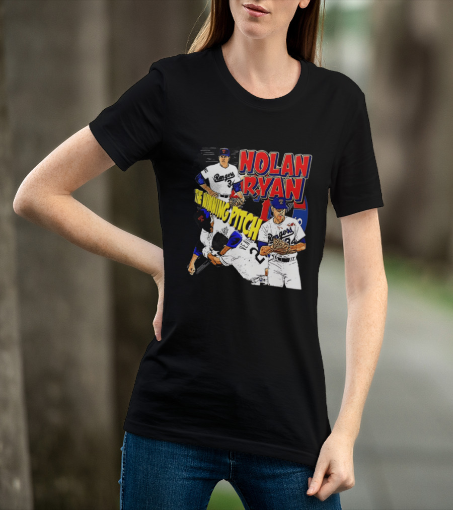 Nolan Ryan Texas Rangers The Winning Pitch Classic Baseball 34 T-Shirt
