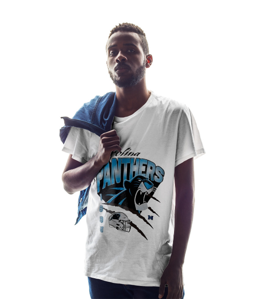 Carolina Panthers 1995 Roaring Head Claw Marks Football Helmet T-Shirt