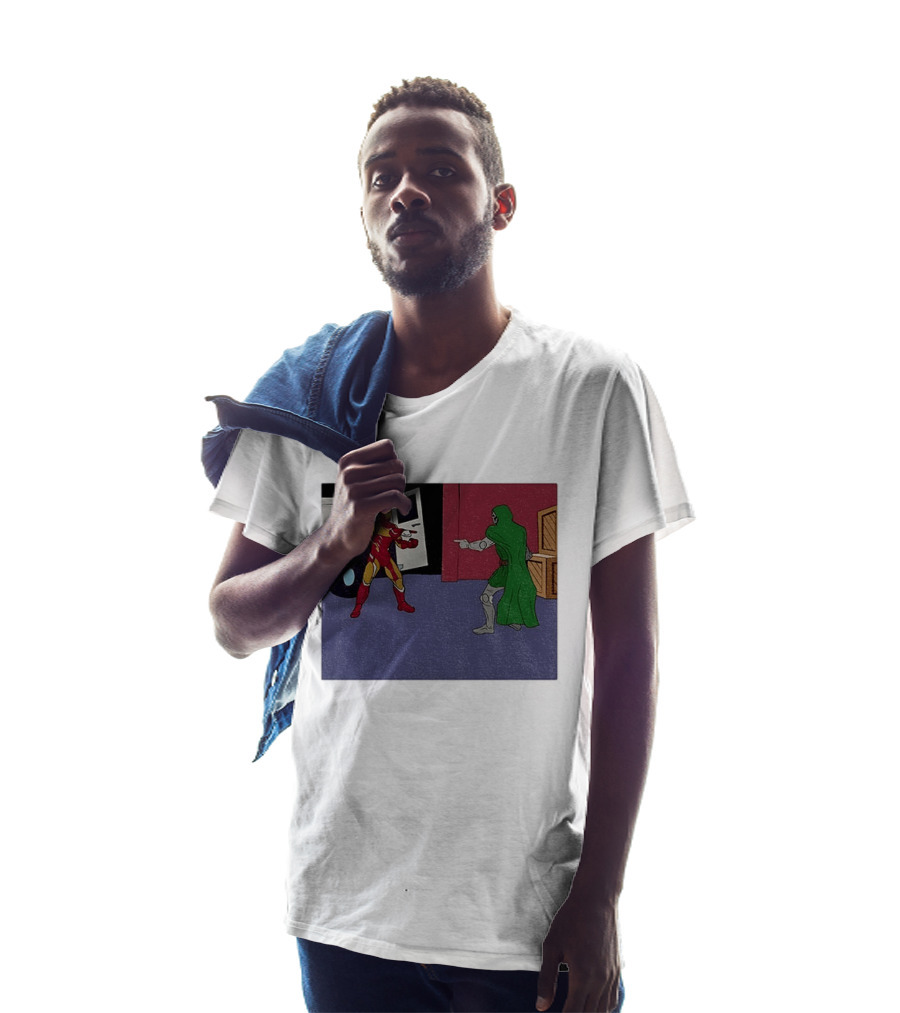 Doctor Doom Vs Ironman Pointing Meme Standoff T-Shirt