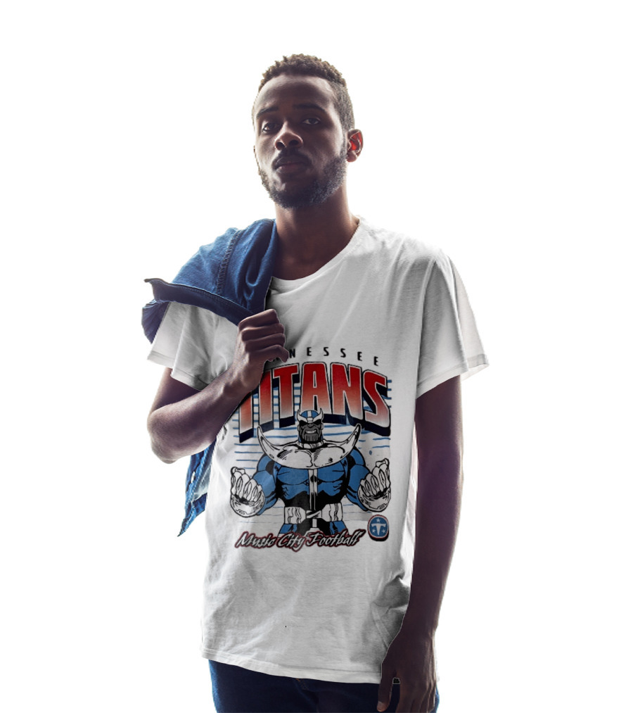 Tennessee Titans Music City Football Cartoon Comic Armor T-Shirt