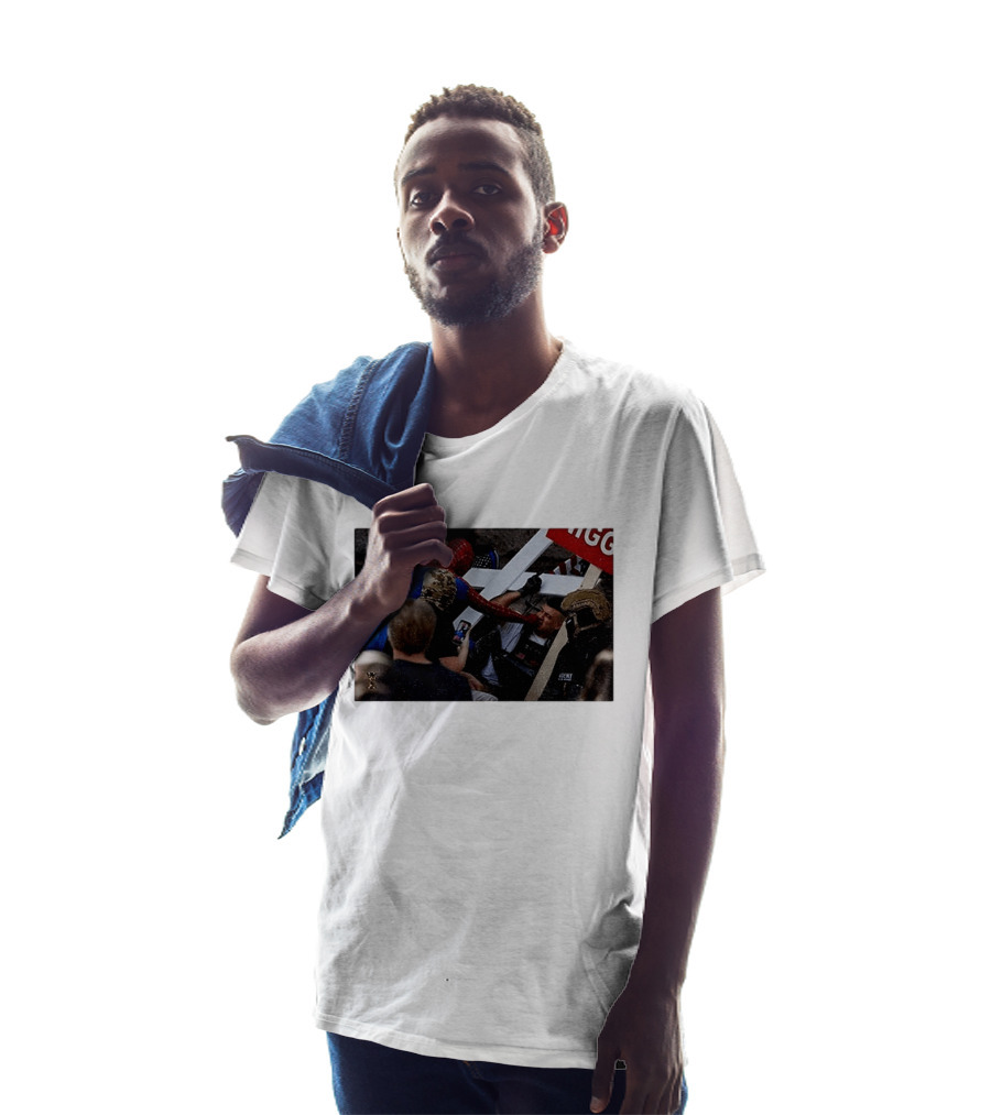 Unmasked Conflict Spider Man Vs Jake Lang Rally Minneapolis Protest T-Shirt