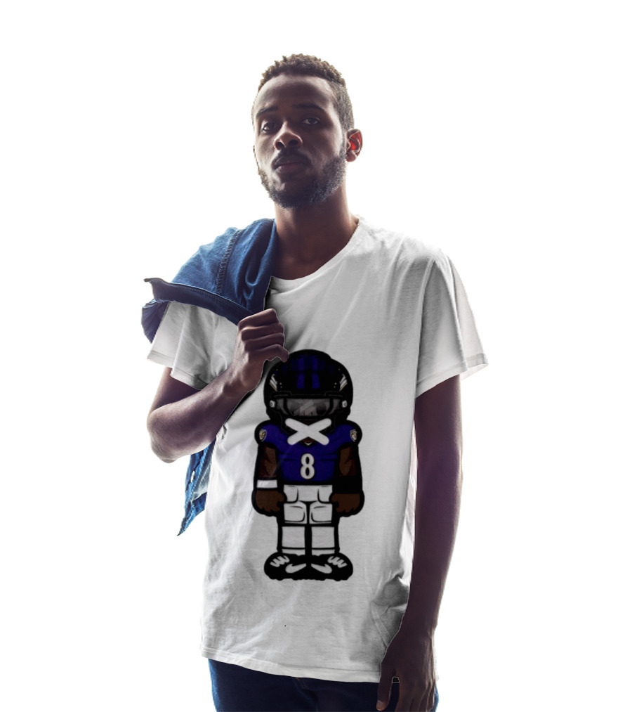 Lamar Jackson Baltimore Ravens Chibi Football 2026 Ravens Jersey Number 8 T-Shirt