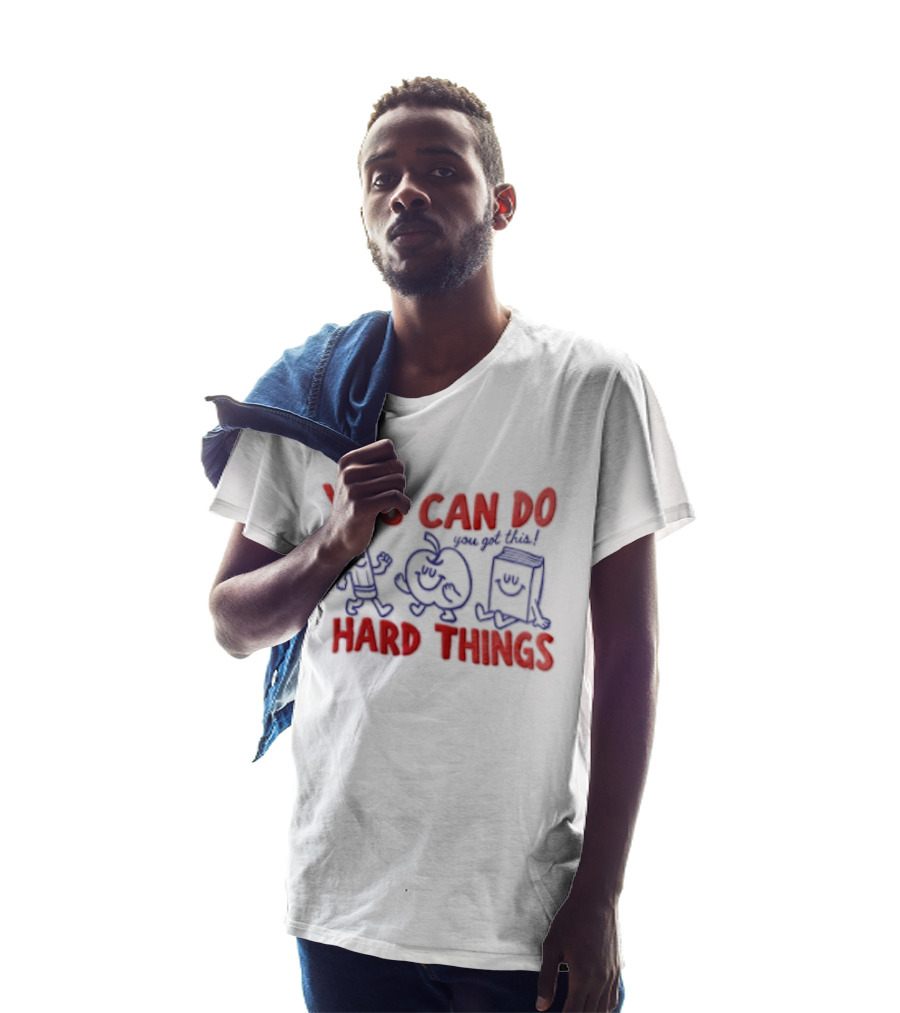 You Can Do Hard Things Inspirational Teacher Motivational Pencil Apple Books T-Shirt