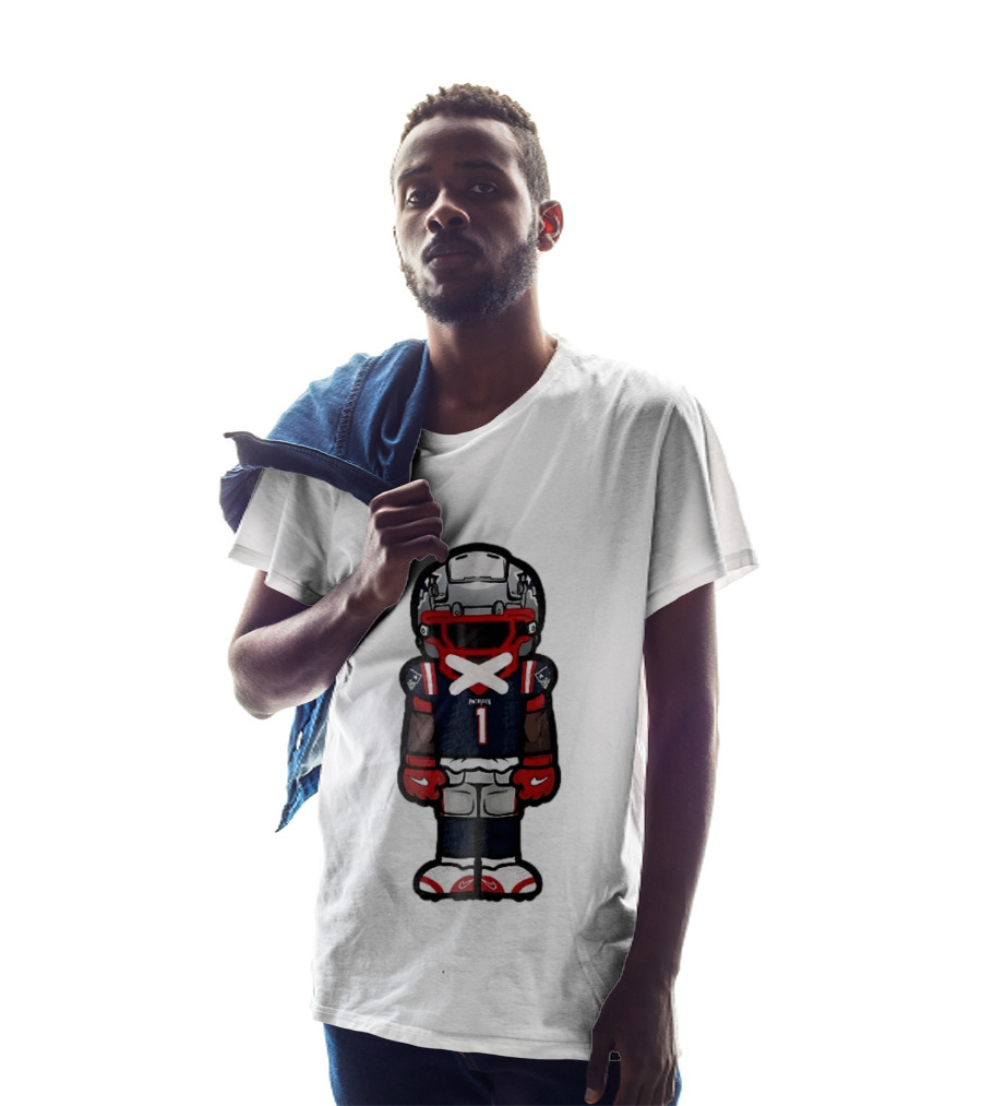 Patriots Chibi Player Jersey Number 1 Cartoon Football T-Shirt