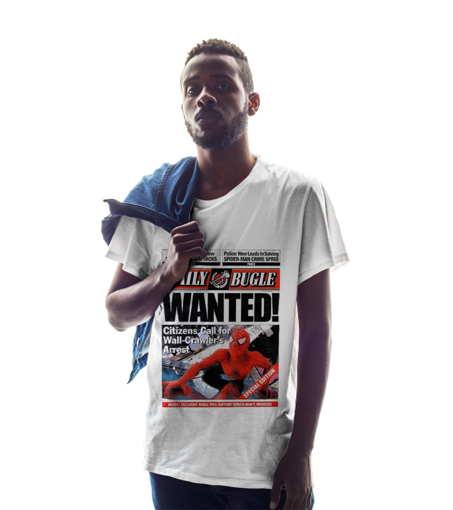 Daily Bugle Wanted Citizens Call Wall Crawler's Arrest Special Edition Spiderman Goblin Police Crime Spree T-Shirt
