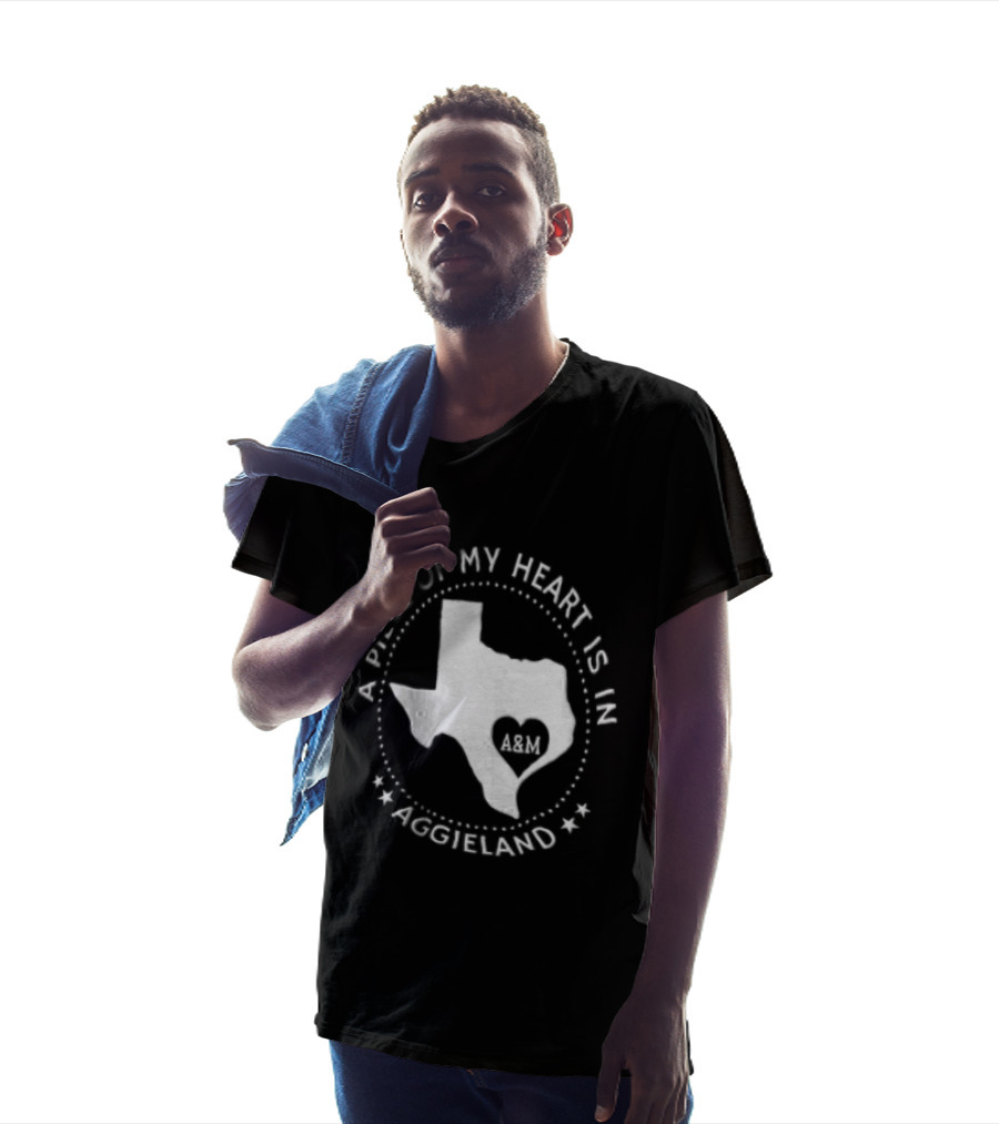 A Piece Of My Heart Is In Aggieland Texas A&M University Map Heart T-Shirt