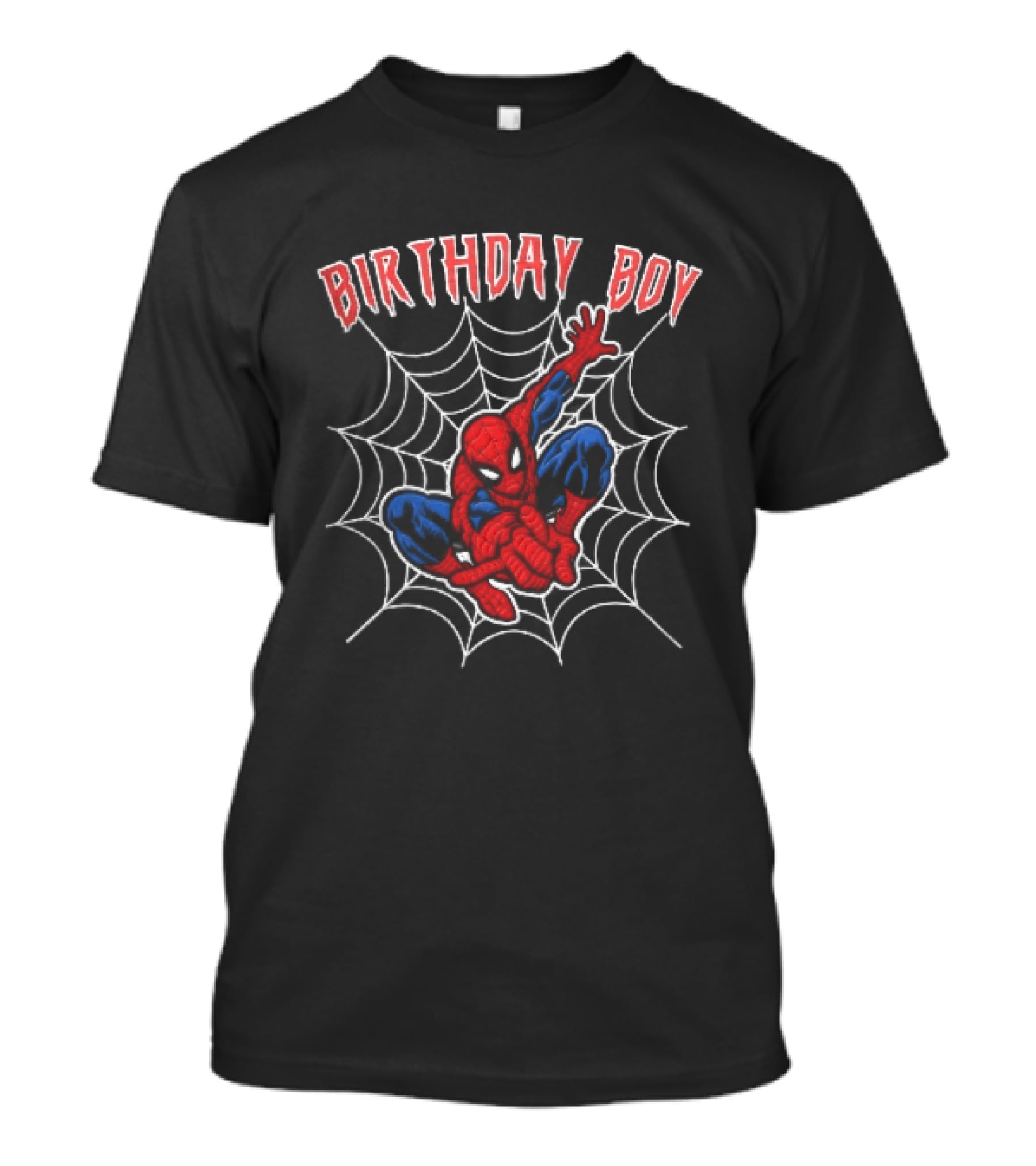 Birthday Boy Spiderman Crouching Web Superhero T-Shirt