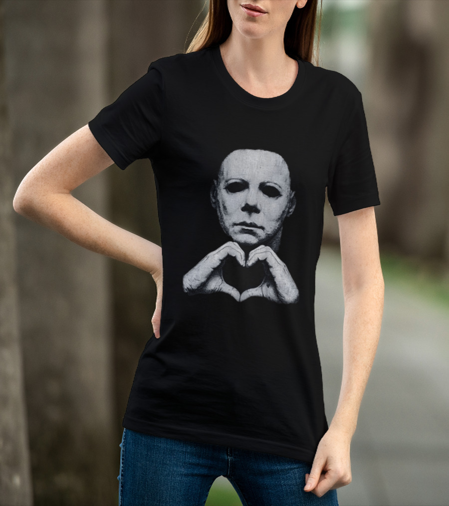 Michael Myers Heart Hands Iconic Horror Character Gesture T-Shirt